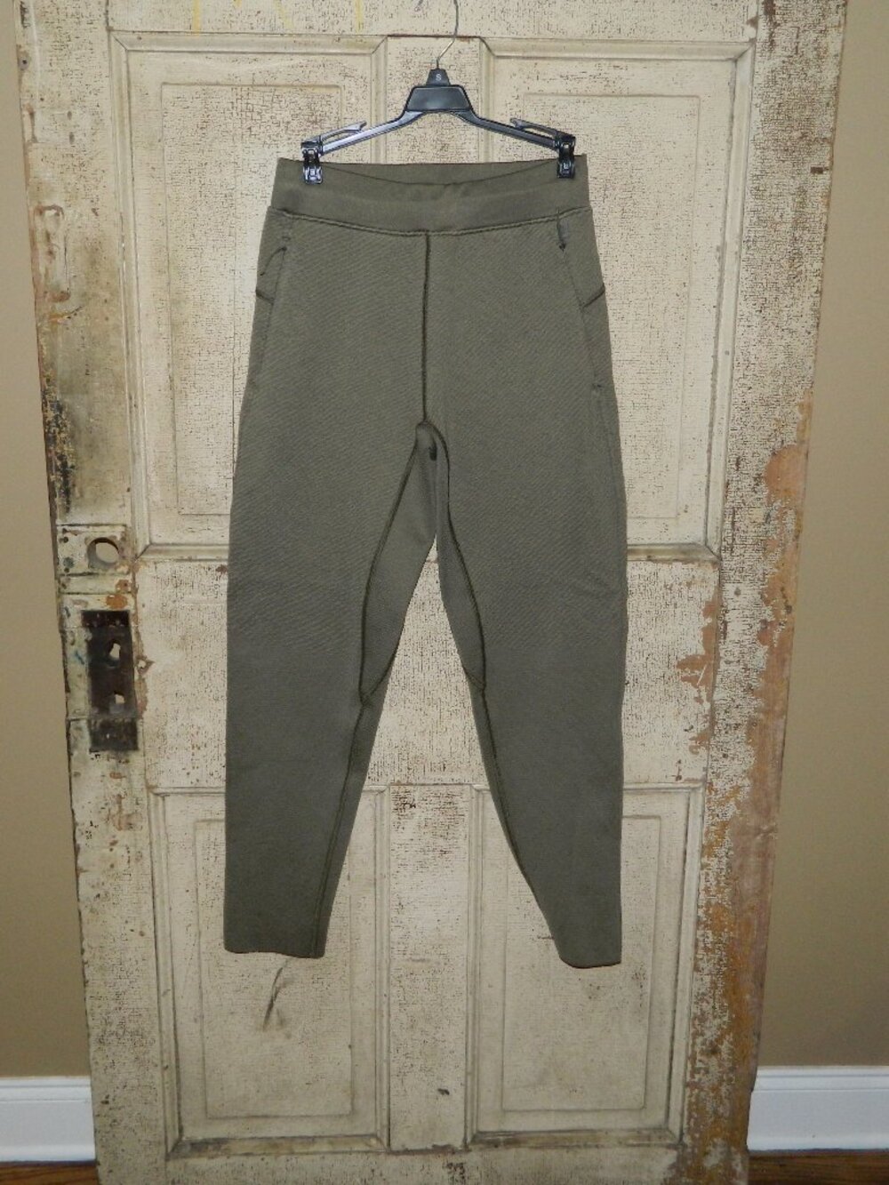 'Lululemon End State Wool Blend Joggers Green Olive Heavyweight Mens Sz S (VV3)